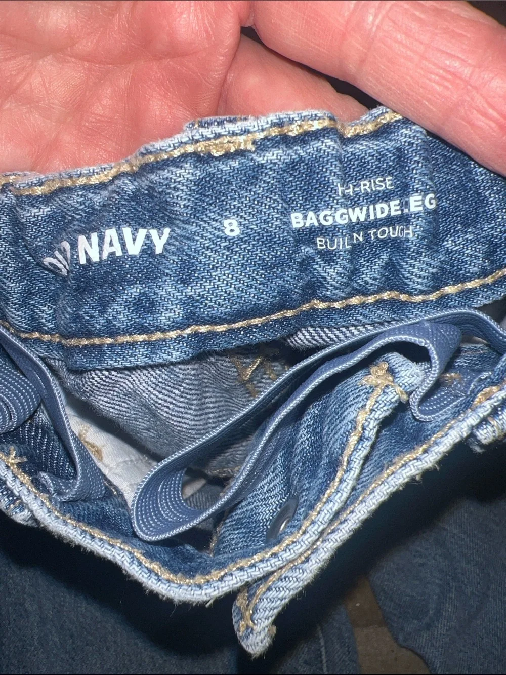 Old Navy Girls' Denim Jeans - Light Wash & Medium Blue, baggy style